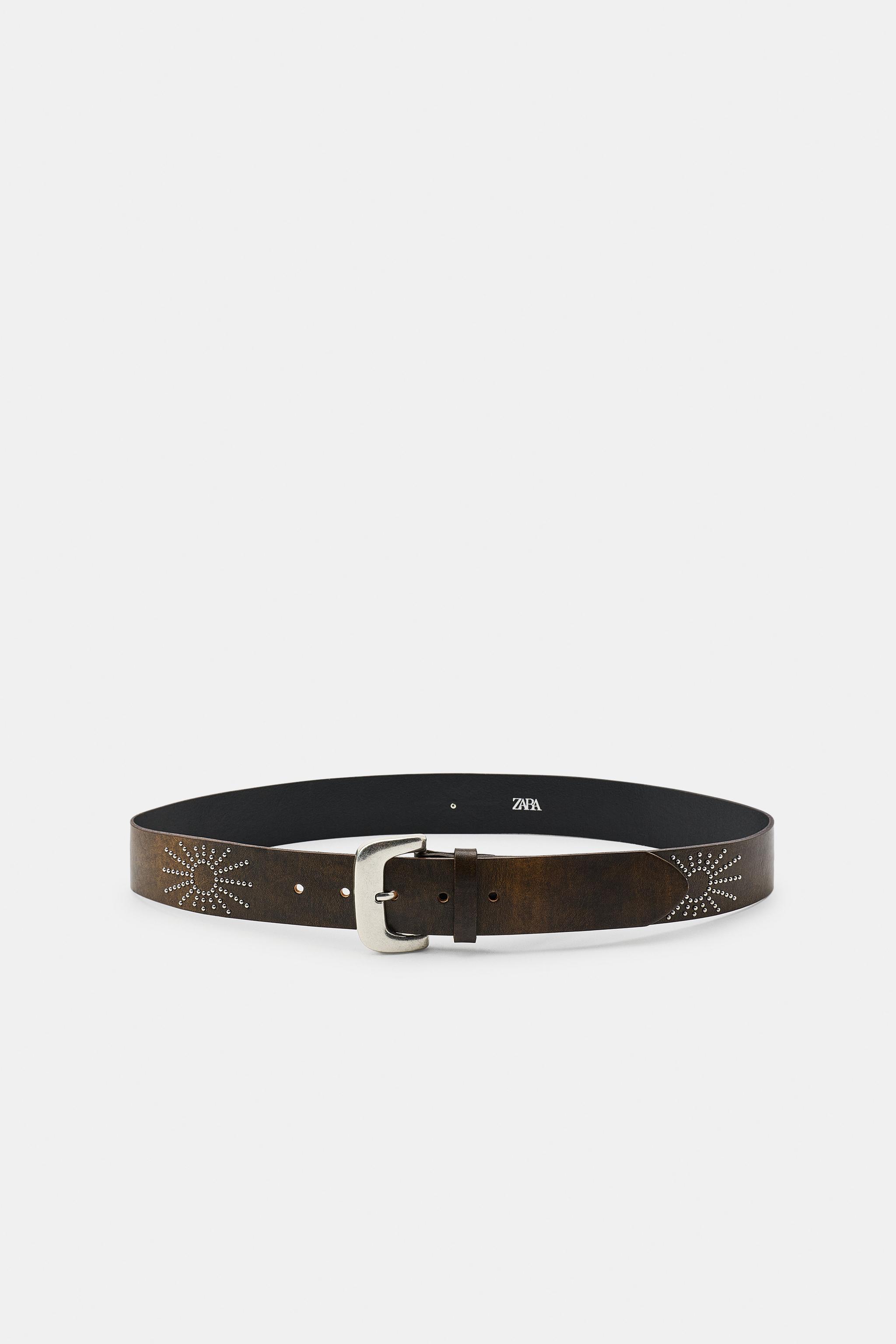 100% LEATHER STUDDED BELT